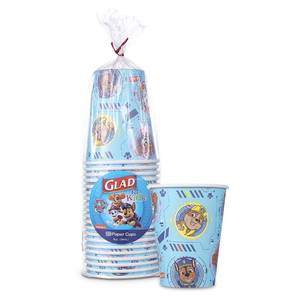 lot 1991 image: Glad for Kids Paw Patrol Disposable Paper Cups, Core Pups Blue - Heavy Duty, Soak Proof Kid-Friendly Drinking Cups for Everyday Use, 9 Ounce, 20 Count