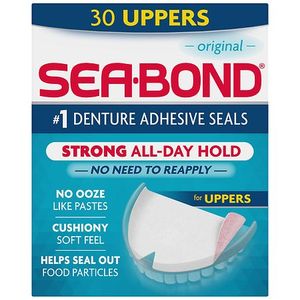 lot 1992 image: Sea Bond Upper Secure Denture Adhesive Seals  For an All Day Strong Hold  Original Flavor Seals  30 Count