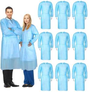 lot 2012 image: Xuhal 150 Pack Disposable Isolation Gowns PPE Gowns Disposable Bulk Fully Closed Double Tie Back Elastic Cuffs for Home Isolation, Labs, Dental, Beauty Agencies, Tattoo Practices, Unisex (Blue) Retail- $86