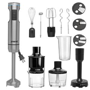 lot 2025 image: Handheld Immersion Blender Bundle, 1000W Powerful 11-in-1 Set for Smoothies,Orange Juicer,Minced meat,Milk frother,Egg Beater, Dough Hook, Vegetable Chopper, Potato Masher Retail- $95