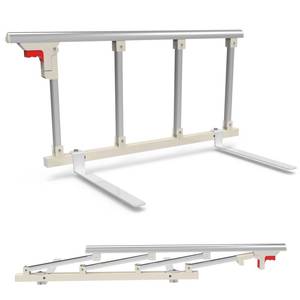 lot 2049 image: MissYolo Bed Rails for Elderly Adults Safety, Folding Bedside Assist Rail Handle, Collapsible Bed Fence Preventing Falling for King, Queen, Full, Twin, Retail $70