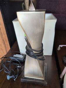 lot 29 image: Brushed Metal Modern Table Lamp