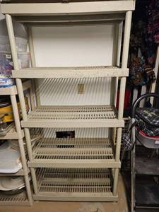 lot 33 image: Heavy Duty 5-Tier Plastic Storage Shelving Unit
