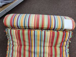 lot 1708 image: Multicolored Striped Beach Chair Cushion