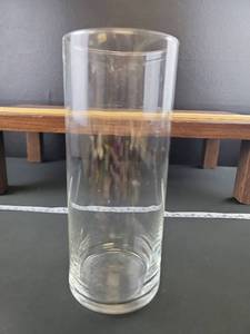 lot 1713 image: Tall Clear Glass Cylinder Vase