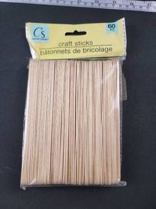 lot 1756 image: Crafters Square 60pc Natural Wood Craft Sticks