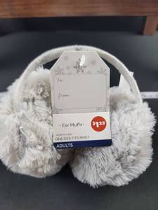 lot 1757 image: White Plush Winter Ear Muffs
