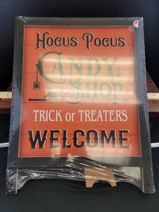 lot 1917 image: Halloween Hocus Pocus Candy Shop Welcome Sign