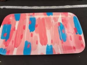 lot 1922 image: Abstract Watercolor Pattern Melamine Serving Tray