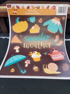 lot 1930 image: Fall Sweater Weather Window Clings