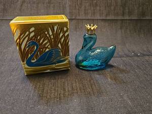 lot 1503 image: Avon Royal Swan Heres My Heart Cologne with Blue Glass Swan