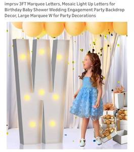 lot 1516 image: Light Up Mosaic Letter Marquee Set