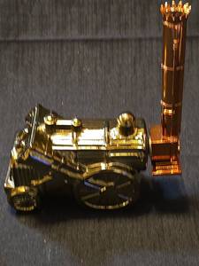 lot 5347 image: Avon Golden Rocket 822 Train Aftershave Bottle