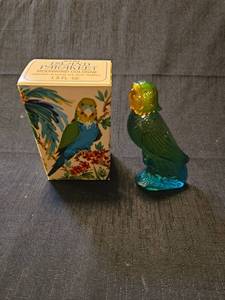 lot 5303 image: Island Parakeet Moonwind Cologne with Blue Glass Bird Bottle