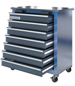 lot 34656 image: LARBANKE 7-Drawer Tool Chest Toolbox,Quality Metal with 360° Rubber Wheels,Safe Locking System can be Combined with The 5-Drawer and Double Tool Chest as a Large Workstation - Retail $259