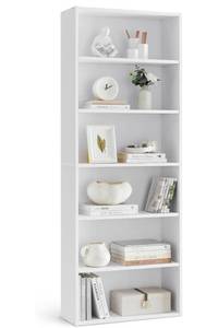 lot 34696 image: Bookshelf, 6-Tier Bookcase, Book Shelf, Open Storage Shelf - Retail $0