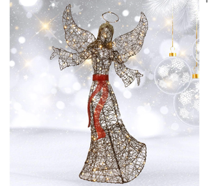 lot 34711 image: HOYECHI 5FT Outdoor Christmas Decoration Angel Decoration 120 LED - Brown - Like New - Retail $119