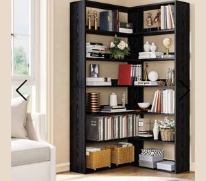 lot 34734 image: Ironck Corner Bookcase with 6 Tiers - Retail $0