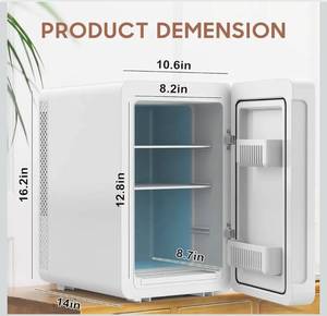 lot 34744 image: 20L Skincare Fridge with Mirror & LED Lighting, 3-Mode Dimmable, Cooler & Warmer with Drip Tray for Makeup, Cosmetic, Beauty, Mini Beauty Fridge for Bedroom, Vanity, Car & Home Use - Retail $129