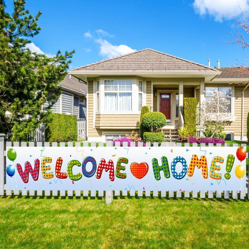 lot 14474 image: Welcome Home Banner, Decorations for HospitalMilitaryNavyMarine CorpsMarine Boot-campArmyNational GuardAir ForceHousewarming, Welcome Home Sign - Retail $10