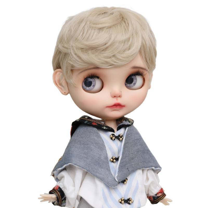 lot 14510 image: Only One Wig Is Suitable For Dolls With A Head Size Of 10 Inches Short Curly Wigs (Blonde) - Retail $12