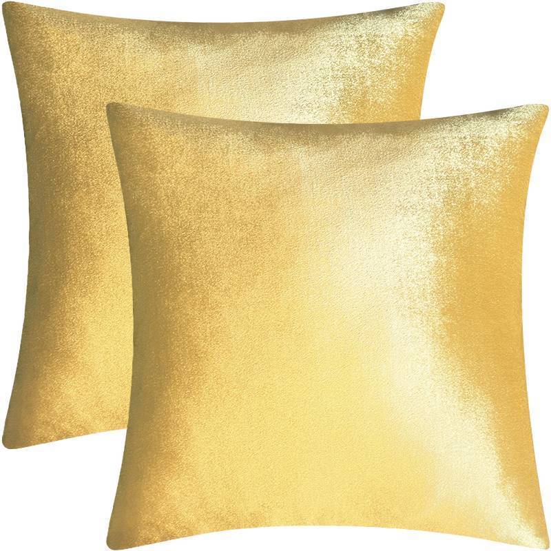 lot 14647 image: 2 Pack 20x20 Pillow Cover Velvet Pillow Covers, Square Throw Pillow Covers for Living Room Decorations Throw Pillow Case, Throw Pillow Cover Cushion Cover for Home Sofa Bedroom Car, Gold - Retail $10