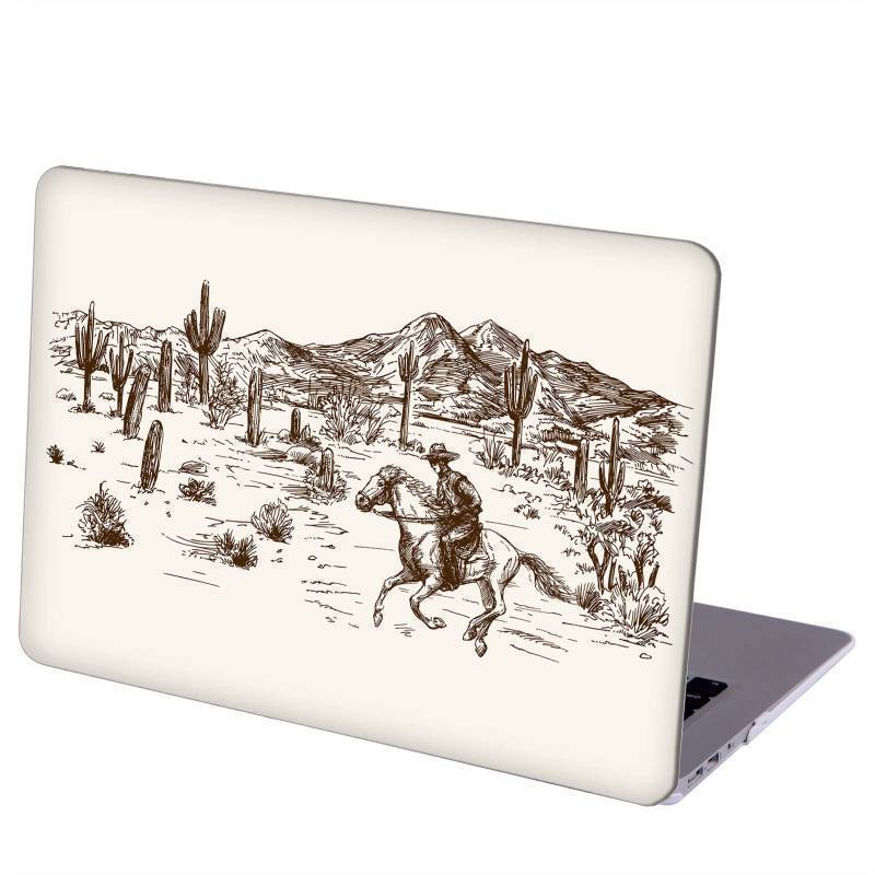lot 14703 image: Case Compatible with MacBook MacBook Air 13 inch, Hard Protective Shell with Keyboard Cover (A1369 A1466, 2010-2017 Release) - Wild West Desert Cowboys-2 - Retail $25