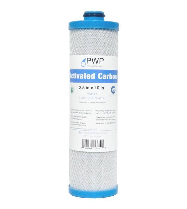 lot 14843 image: RV Water Filter Activated Carbon Block Push-Nipple Cartridge OEM 2.5 x 10 for RCSFR1 Housing Replaces KW1 and FRE-10-BN - Retail $16