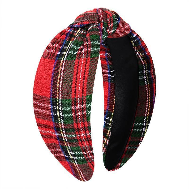 lot 14855 image: Christmas Headbands for Women Red Plaid Knotted Headband Wide Hairband Christmas Holiday Party Headband Hair Accessories Gifts for Girls - Retail $12