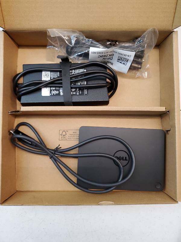 lot 14021 image: WD15 USB-C Docking Station - Dual 4K Displays or Single 4K Display with MiniDP, HDMI, VGA for Dell USB-C Laptops (1DP, 1HDMI, 1VGA, 3USB3.0, 2USB 2.0, 1Audio, 1Speaker Out)