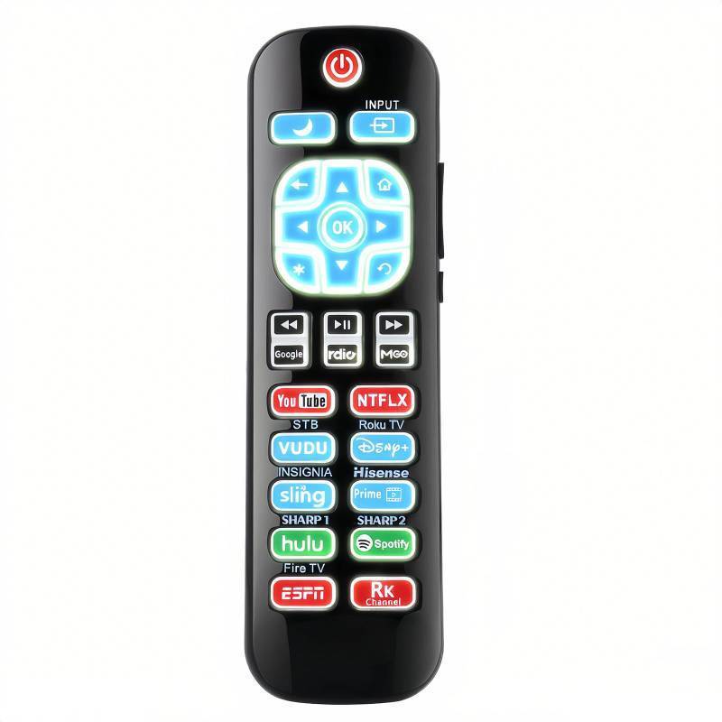 lot 53858 image: Replacement Remote for Roku TV & Box (Express, Premiere, Ultra), Backlit Keys, Works with TCL, Hisense, Insignia, Philips, Onn, Hitachi, Element Smart Roku Tv (Not for Roku Stick) - Retail $10