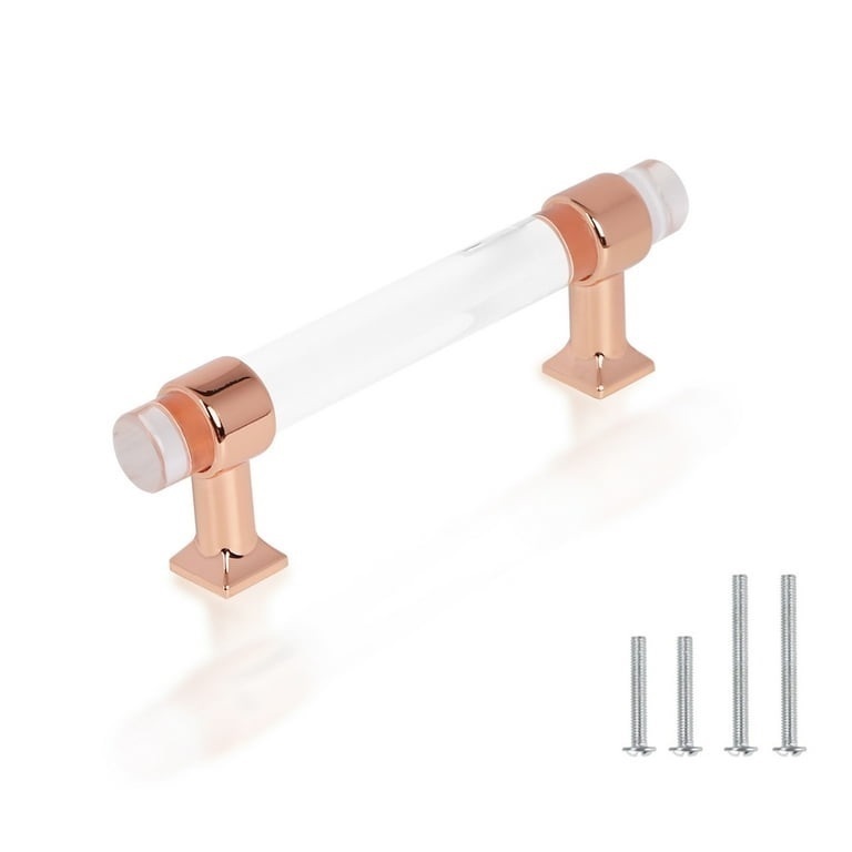 lot 765 image: knobelite kitchen cabinet handle 25 pack 3 34 inch hole center acrylic crystal cabinet pulls zinc alloy base polish rose gold drawer pulls modern dresser knobs cupboard cabinet handle pulls