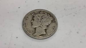 lot 31 image: 1926 Mercury Silver Dime coin 90% silver