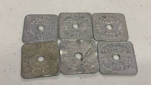 lot 44 image: Colorado 15 cent aluminum sales tax token set of 6