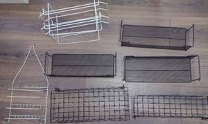 lot 121 image: Metal Wire Storage Baskets and Organizers Set Caddy