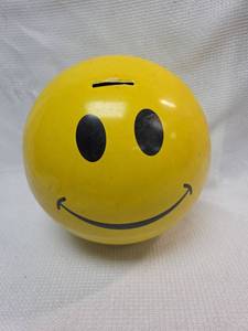 lot 377 image: Yellow Smiley Face Coin Bank