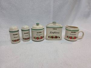 lot 403 image: Strawberry Pattern Kitchen Set Made in Japan
