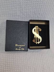 lot 418 image: Ronte of Beverly Hills Gold Dollar Sign Money Clip