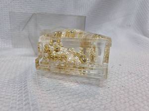 lot 429 image: Baby Grand Paperweight with Gold and Pearl Beads