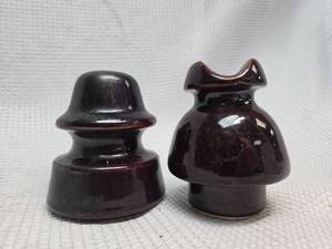 lot 530 image: Brown Glass Electric Insulators