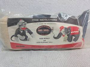 lot 571 image: Red Heel Sock Monkey Kit - Original Fox River Mills
