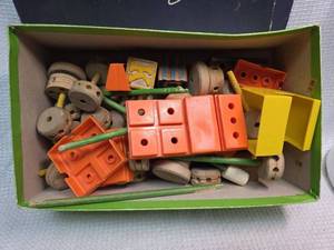 lot 624 image: Wooden Construction Set with Colorful Blocks