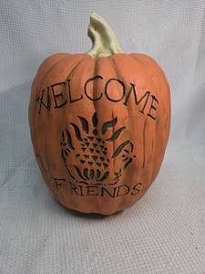 lot 641 image: Welcome Friends Decorative Pumpkin