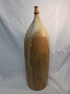 lot 651 image: Large Stoneware Bottle with Bamboo Neck