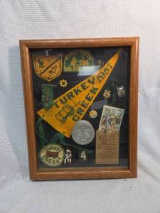 lot 654 image: 1957 Turkey Creek Scout Camp Memorabilia Shadow Box