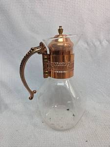 lot 663 image: Mid-Century Copper & Glass Coffee Carafe