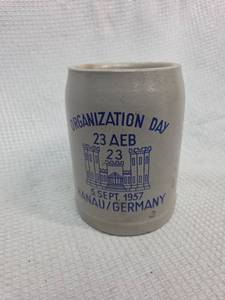 lot 677 image: 1957 Hanau Germany Military Organization Day Mug