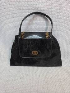 lot 682 image: 1950s Black Patent Leather Kelly Style Handbag