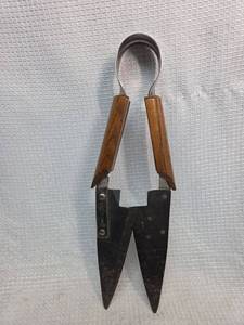 lot 757 image: Hand Sheep Shears with Wooden Handles