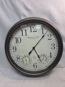 lot 775 image: Sterling & Noble Wall Clock with Temperature and Humidity Gauges